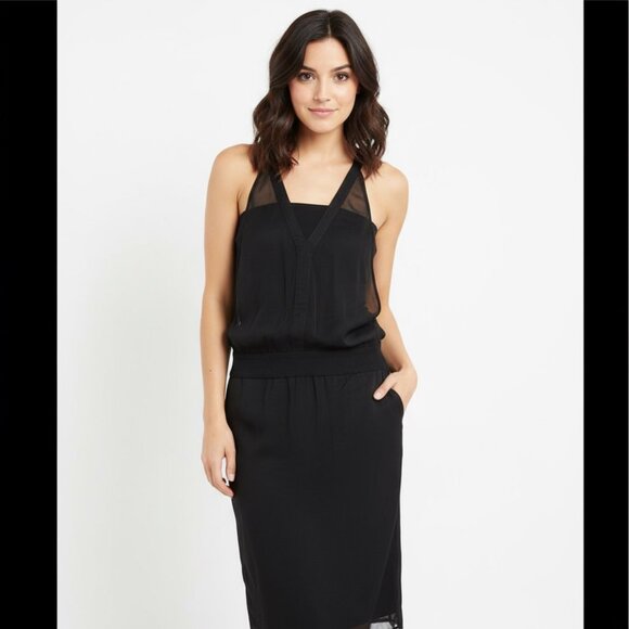 Helmut Lang Elegant Black Silk Midi Dress - Picture 1 of 9